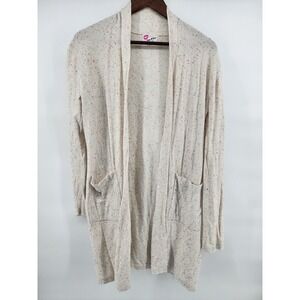 Luv‎ Betsey by Betsey Johnson Speckled Cardigan Sweater Small Open Front Pockets